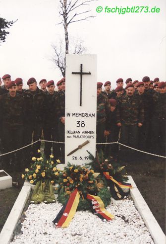 Gedenkstein belgische Fallschirmjäger